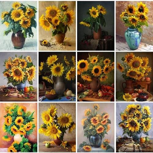 Diamond Painting 5D DIY Exquisite Rhinestone Sunflower Embroidery Mosaic Cross Stitch Decorative Art Paintings Can Be Customized