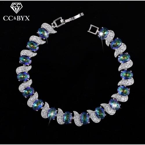 CC Bracelets For Women High Quality Luxury Shine Crystal Female Bangle Wedding Accessories Party Engagement Bride Jewelry S0038