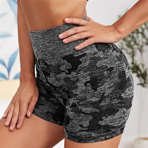 Camo Shorts 2021 High Waist Butt Lifting GYM Yogaings Shorts Women Skinny Camouflage Squat Proof Running Sports New Bottoms