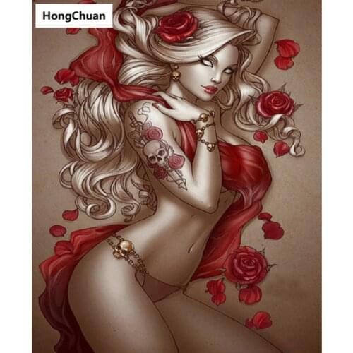 Sexy beauty 5D DIY square/round cartoon diamond painting cross stitch needlework home decoration mural mosaic diamond embroidery