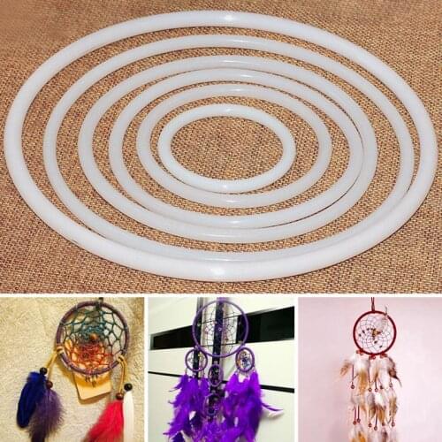 6cm/11cm/16cm/20cm/25cm DIY Dreamcatcher Ring Accessories Plastic Crafts Durable Round White Large Hoops for Dreamcatcher #63
