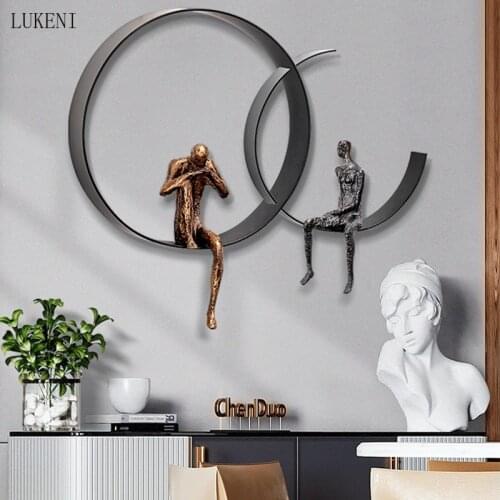 Creative Thinker 3D Three-dimensional Wall-mounted Home Furnishings Modern Iron Crafts Background Decorative Ornaments