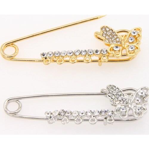 DIY fashion crystal bow cardigan sweater brooch, brooch metal scarf button collar, DIY pendant pin