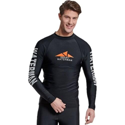 SBART Men long sleeved Rash Guards pair clothes sunscreen clothes Super Elastic swimming diving surfing UV protection beach coat