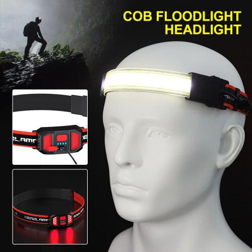 Mini Head-Mounted 40*COB Wicks Headlamp LED USB Rechargeable Headlight Outdoor Waterproof Bright Fishing Runring Cycling Light