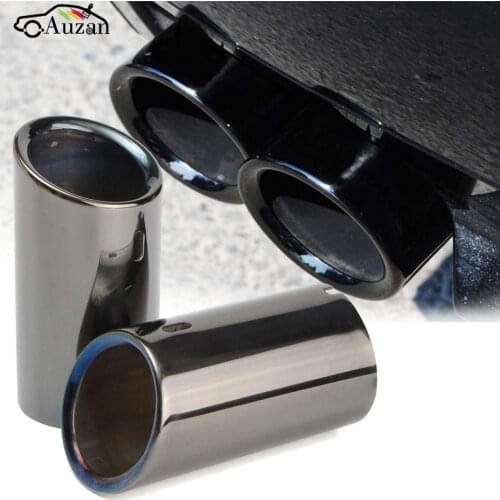New Pair Car Tail Exhaust Tip Pipes Titanium Black For BMW E90 E92 325 328i 3 Series 2006 - 2010 Stainless Steel