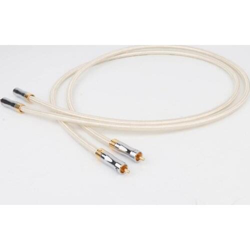 New QED Signature 1M or 1.5M 1Pair OFC Silver-Plated R1703 Gold Plated RCA Audio Interconnect Cable