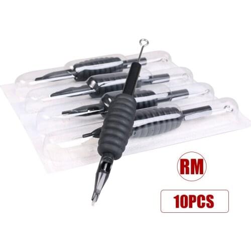 Disposable Sterilized Tube 10pcs Black Grip with Needle 19mm Tip Needle RM Needles Supplies