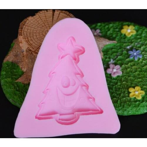 Food Grade Christmas Tree Shape Silicone Fondant Cake Decoration Mold Chocolate Handmade Soap Tools
