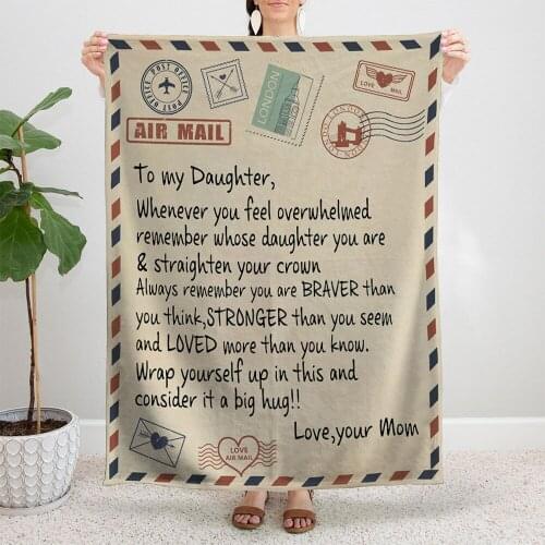 A Letter From Mother Expressing Love To Daughter Blankets Flannel Textile Decor Lightweight Thin Throw Blanket for Bed Couch