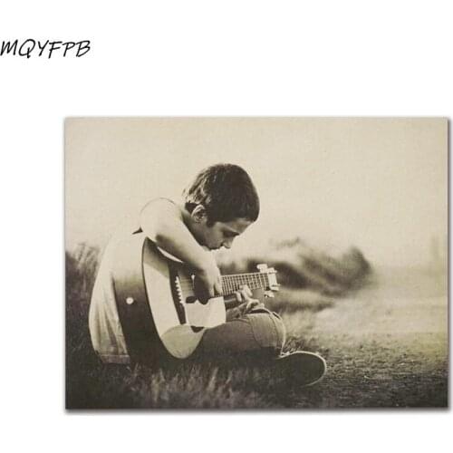 Guitar boy Kraft Paper Poster Wall Decoration Painting pictures of Home Room 48x36cm