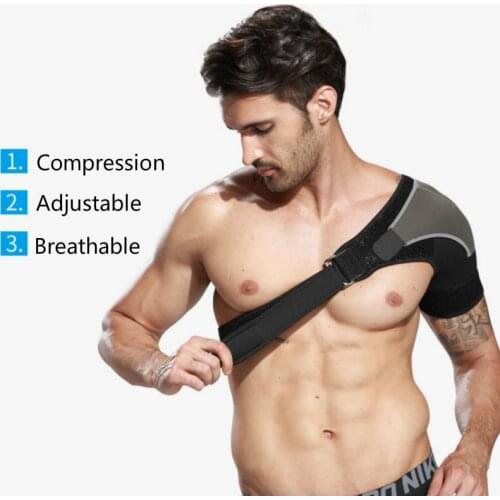 Adjustable Shoulder Support Brace Strap Neoprene Left/Right Shoulder Protector Belt Bandage for Injury Pain Relief Sprain Sports