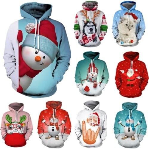 Ugly Christmas Sweater Print Casual Unisex Santa Pullover Christmas Sweater Autumn Winter Novelty Sweater lovers Clothing Gift