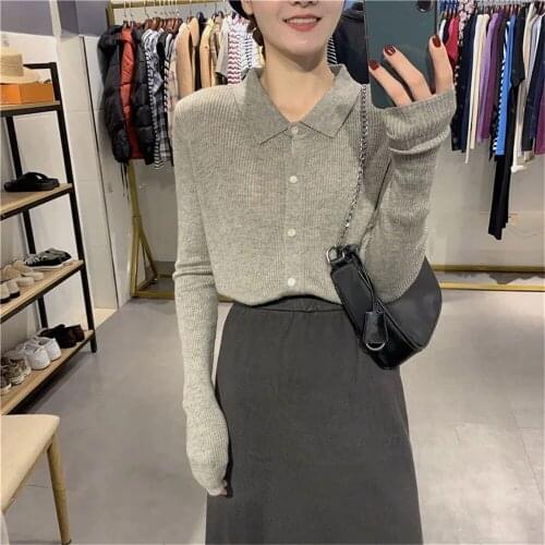Sweaters Women Simple Casual Knitting Fit Trendy Elegant Slim Spring Cardigan Female Korean 8 Colors All-Match Streetwear New