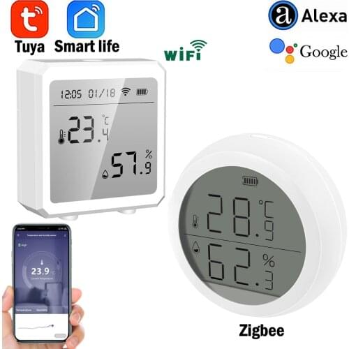 Tuya Smart life Zigee or WIFI Temperature And Humidity Sensor Indoor Hygrometer Thermometer With LCD Display
