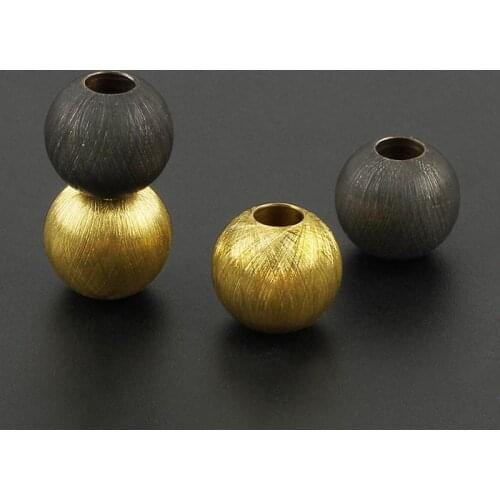 Vintage Roundness Brass Knife Beads Round Beads Rope Pendant Copper Paracord Beads DIY