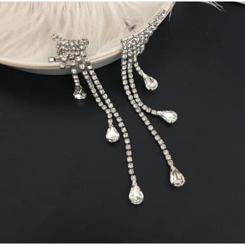All-match crystal tassel earrings
