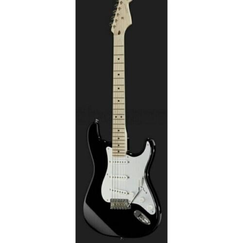 High quality FDST-1029 black color solid body with white pickguard maple fretboard electric guitar, Free shipping
