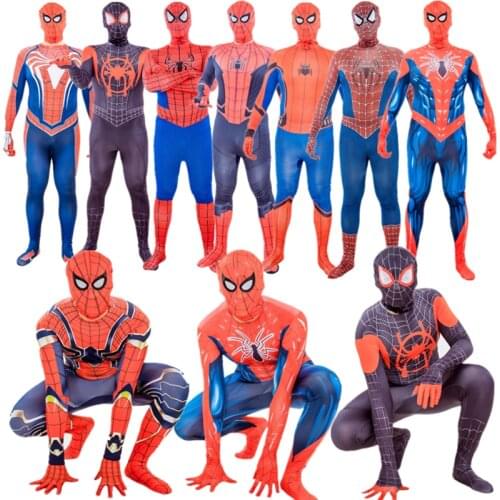 Adult Spider-Man (10 Styles) Halloween Role-playing Costumes, Avengers Hero Jumpsuit, Parties and Holidays, New Series