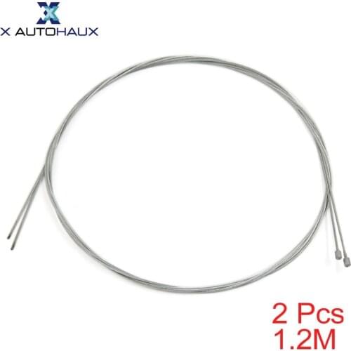 X Autohaux 1.2M 4Ft Length Flexible Motorcycle Motorbike Throttle Gas Steel Cable Wire Cord 2Pcs