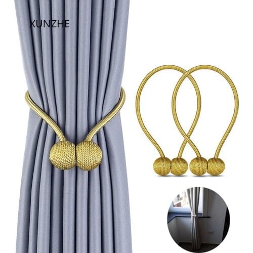 XUNZHE 2 pcs 44cm long New European Style Curtain Decorative Accessories Magnet Windowed Belt Buckle Holder Magnetic Curtain