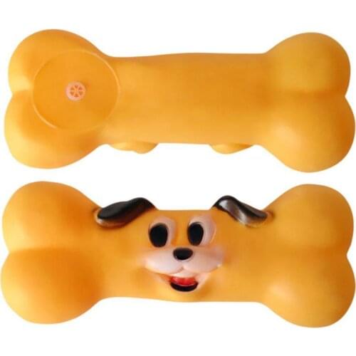 Funny Bone Shape Dog Chew Toy For Tough Chewers Natural Rubber Bone Dog Molar Toy For Large Dogs Dental Teeth Cleaning Puppy Toy