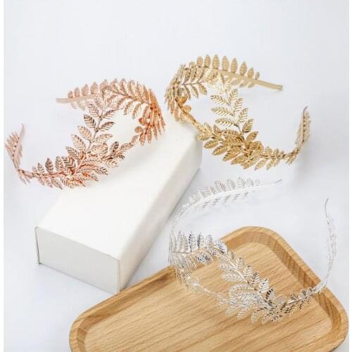 Fashion Retro Hair Bands Metal Gold Leaf Crown Bride Headband For Women Wedding Fashion Girls Bride Hair Accessories