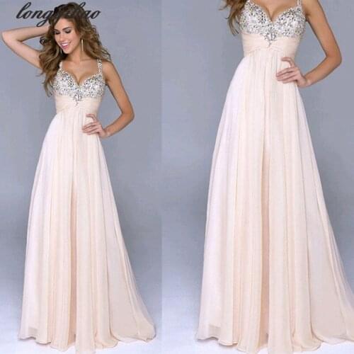 Hot Sell Europe and the United States women sweet deep V sling sexy halter chest sequins chiffon dress AL7384