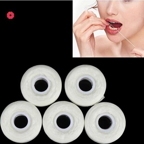 5Roll Teeth Cleaning Wax Dental Floss Spool Toothpick Teeth Flosser 50m Dental Flosser Oral Hygiene