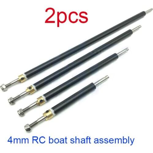 2Pcs 4mm RC Boat Shaft Assembly Shaft+Black Shaft Sleeve+Drive Dog+Nut Kit Parts For DIY RC Boat Model