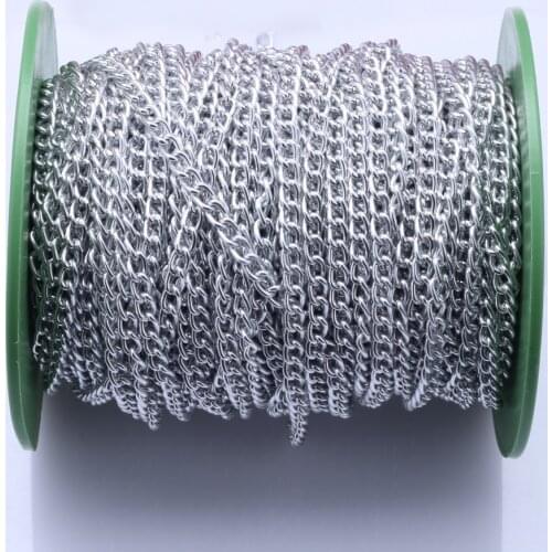 5 Meters Chain Width 4.5MM Oxidation Silver Color Aluminum Chain Link Chain Diy Jewelry Findings Accessories