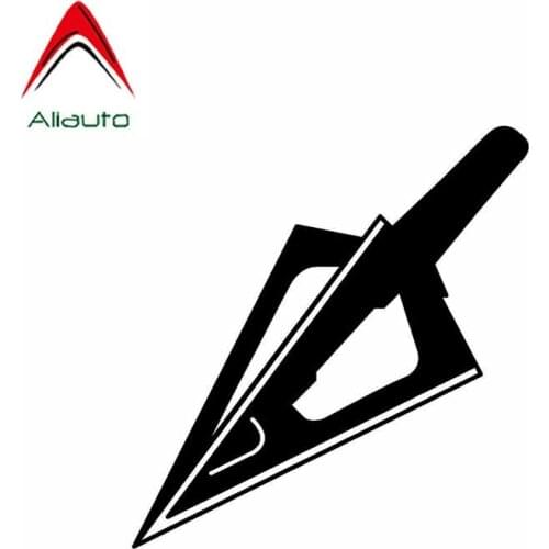 Aliauto Personality Creative Car Sticker Broadhead Arrow Cross Bow Hunting Vinyl Sunscreen Anti-UV Decal Black/silver,12cm*13cm