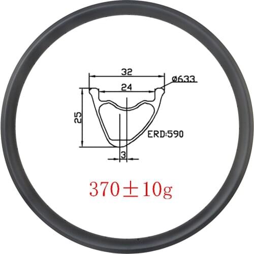 370g 29er MTB XC 32mm wide Hookless asymmetric carbon rim 24H 28H 32H UD 3K matte glossy Cross Country mounatian 29in bike wheel