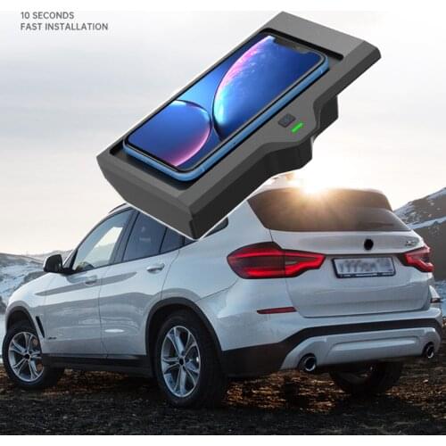 Car QI Wireless Charger for BMW X3 X4 G01 G02 2018 - 2021 Cordless Charging Board Armrest Box Phone Holder for IPhone 12