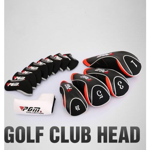 Black Golf Head Covers Driver 1 3 5 7 Putter Fairway Woods Headcovers Metal Neoprene Traditional Plain Protective Covers