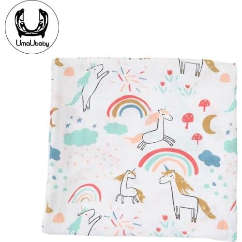 UmaUbaby 70% Bamboo Fiber 30% Cotton Baby Swaddle Blanket Quality Better Baby Stuff Multi-Use Big Diaper Blanket Infant Wrap
