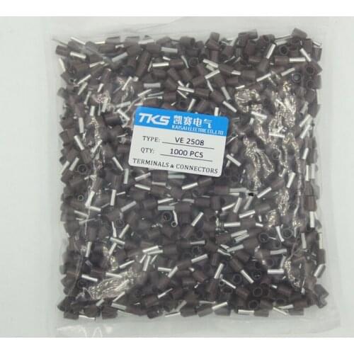 E2508 bootlace ferrule 2.5mm2 AWG 22 electrical terminal Insulated Cord Pin End Crimp Terminal connector