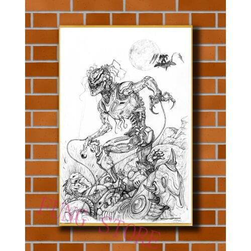 K043 Science Fiction Mech Warrior Robot Monster Originality Custom Silk Poster Home Deco Wall Art Christmas Gift