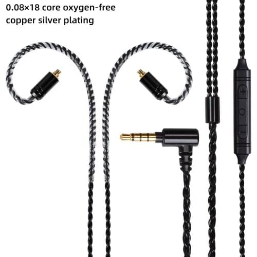 FDBRO 3.5mm With Mic Headphone Upgrade Cable Silver Plated Wire Headset MMCX 2pin A2DC Earphone Cable For SE215 SE425 SE535 LS70