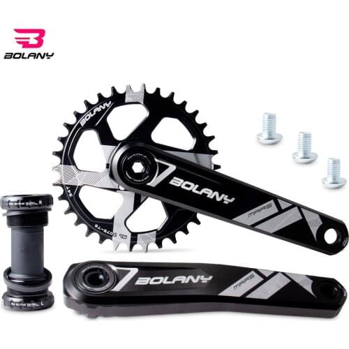 BOLANY MTB Bicycle Crank Set 34/36T Bike Disc CNC Direct Mounted Crankset Aluminum Alloy 170mm Crank With Central Axis Cycling