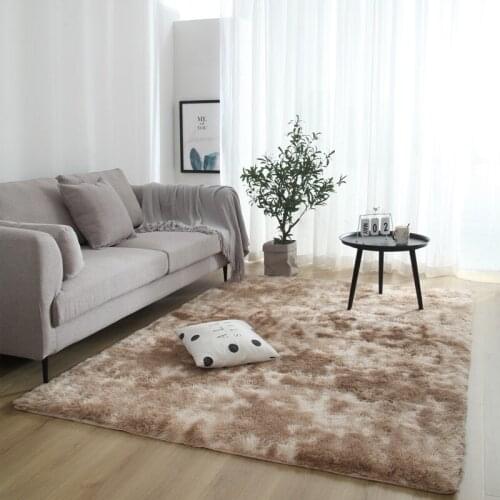 Long Hair Tie Dyeing Carpet Bay Window Bedside Mat Ultra Soft Area Rugs Shaggy Washable Blanket Gradient Color Living Room Rug
