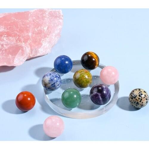 10pcs Miniature Polished Crystal Ball Feng Shui Ornaments Craft Natural Reiki Healing Chakra Mineral Fish Tank Home Decor Sphere