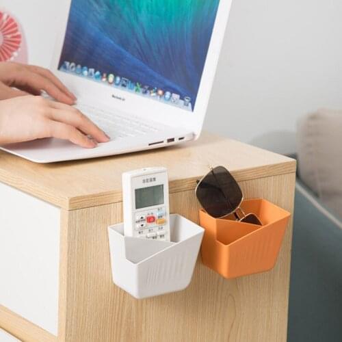 Wall Storage Box Multifunction Wall-Mounted Punch-Free Remote Organizer Office Home Bathroom Rack Shelf Plastic Large Capacity