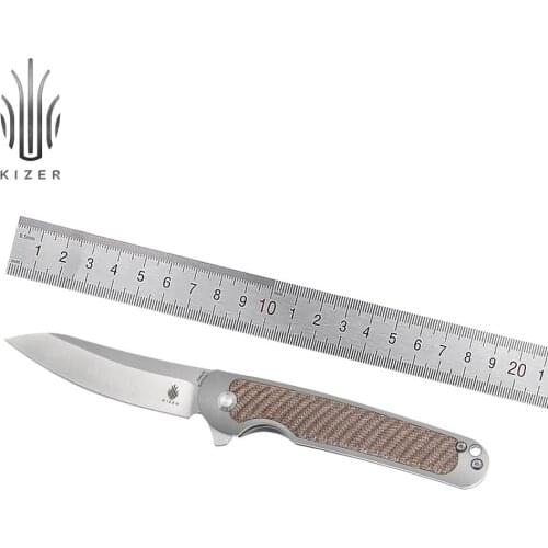 Kizer Survival Knife Clutch KI4556A3 2020 New Flipper Knife with Titanium + Micarta Handle High Quality Hand Tools