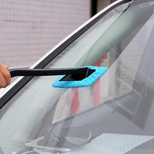 Car Window Cleaning Brush Long Handle Car Wash 40cm Dust Car Windshield Towel Handy Washable Car Cleaner