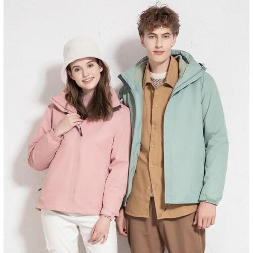 Autumn and winter jackets for men and women windproof, waterproof and breathable hiking suits three-in-one outdoor clothing