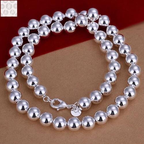 N925 Sterling Silver color Jewelry Multi Balls Necklace Free Shipping Brand New One Pcs RM097-2