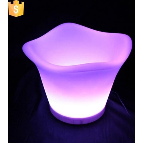 Rechargeable PE material not Acrylic led ice bucket party cooler Factory Direct Sale Free Shipping 4pcs/Lot