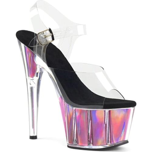 Sexy platform sandals, 15cm stilettos, party glass slippers and pole dancing sandals