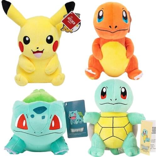 HQ Pokemon Plush Toy With Tag Charmander Squirtle Bulbasaur Eevee Pikachued Peluche Doll Anime Stuffed Toy Gift for Children